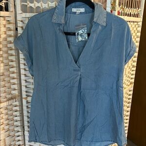 MINE Women's Denim Blue Blouse